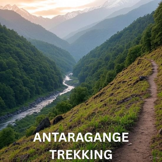 Scenic view of Antaragange Trekking route with natural landscape and trekkers