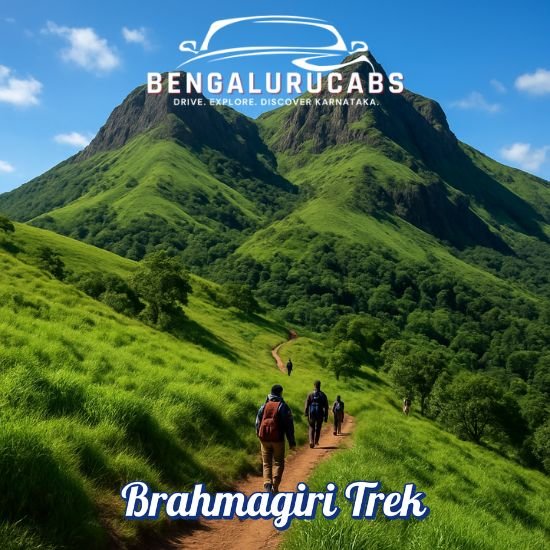 Scenic view of Brahmagiri Trek route with natural landscape and trekkers