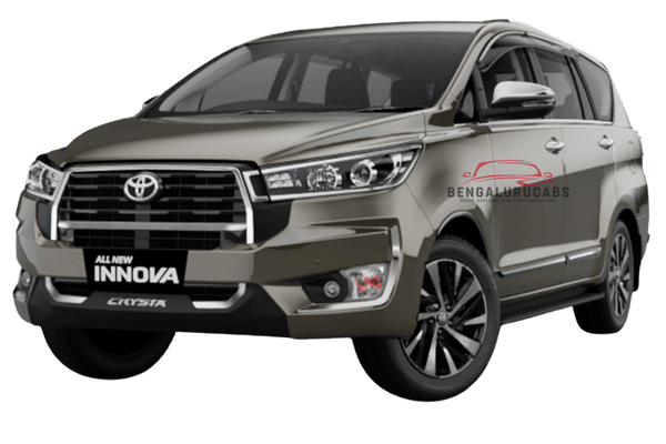 Toyota Innova Crysta – Exterior Front View Toyota Innova Crysta parked outdoors with clear front view – luxury cab for hire in Bangalore