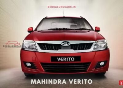 small family cab Bengaluru Mahindra Verito rental fleet city background